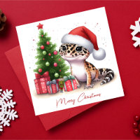 Luipaard Gecko Vrolijk Kerstfeest