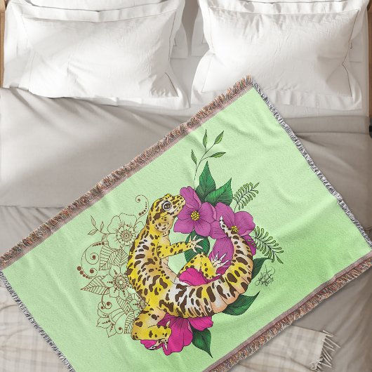 Luipaard Geel Gecko Groen Deken