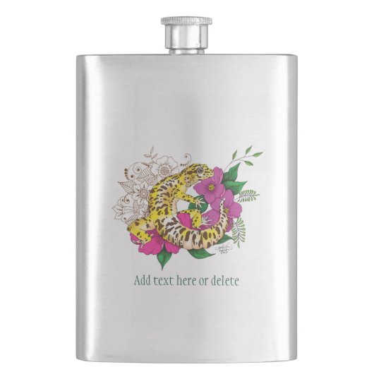 Luipaard Geel Gecko Groen Flacon (Voorkant)