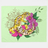 Luipaard Geel Gecko Groen Fleece Deken (Voorkant (Horizontaal))