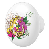 Luipaard Geel Gecko Groen Keramische Knop (Rechts)