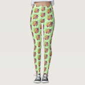 Luipaard Geel Gecko Groen Leggings (Voorkant)