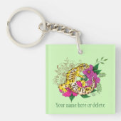 Luipaard Geel Gecko Groen Sleutelhanger (Voorkant)