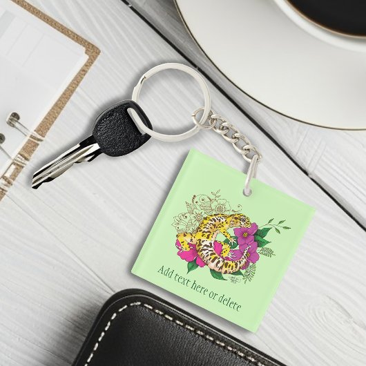 Luipaard Geel Gecko Groen Sleutelhanger