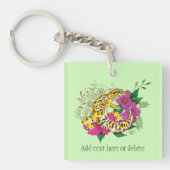 Luipaard Geel Gecko Groen Sleutelhanger (voorkant)