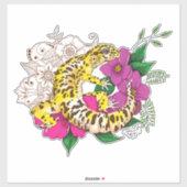 Luipaard Geel Gecko Groen Sticker (Vel)