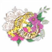 Luipaard Geel Gecko Groen Sticker (Voorkant)