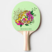 Luipaard Geel Gecko Groen Tafeltennisbatje (Voorkant)