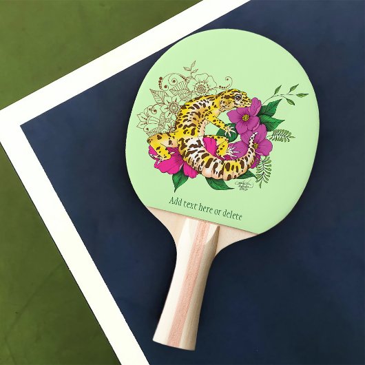 Luipaard Geel Gecko Groen Tafeltennisbatje