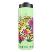 Luipaard Geel Gecko Groen Thermosbeker (Voorkant)