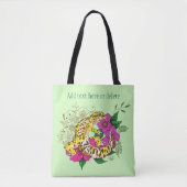 Luipaard Geel Gecko Groen Tote Bag (Voorkant)
