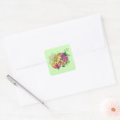 Luipaard Geel Gecko Groen Vierkante Sticker (Envelop)