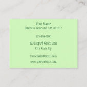 Luipaard Geel Gecko Groen Visitekaartje (Achterkant)