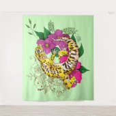 Luipaard Geel Gecko Groen Wandkleed (Voorkant)