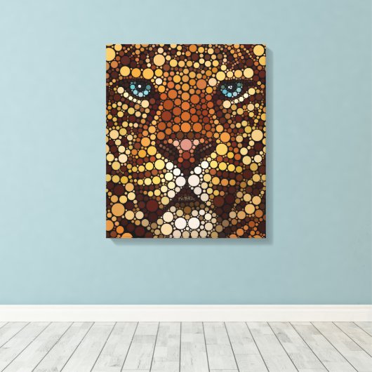 Luipaard gemaakt van cirkels canvas afdruk (Insitu (Houten vloer))