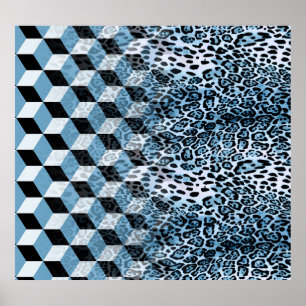 Luipaard geometrisch, dierlijke huid ontwerp. poster