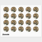 Luipaard gezicht ronde sticker (Vel)