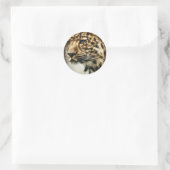 Luipaard gezicht ronde sticker (Tas)