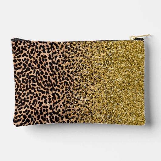 Luipaard glam gouden sprankeling etui (Achterkant)