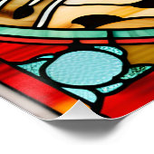 Luipaard Glas in lood Perfect Poster (Hoek)