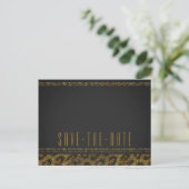 Luipaard Glitter Lovertjes Glam Chic Uitnodiging (Staand voorkant)