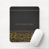 Luipaard Glitter Pailletten Glam Chic Modern Bling Muismat (Met muis)
