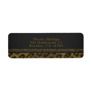 Luipaard Glitter Pailletten Glam Chic Moderne Fees Etiket