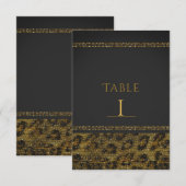 Luipaard Glitter Sequins Glamour Tafel Nummers Kaart (Voorkant / Achterkant)