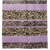 Luipaard Glitter Strepen Glam 1 Douchegordijn (Voorkant)