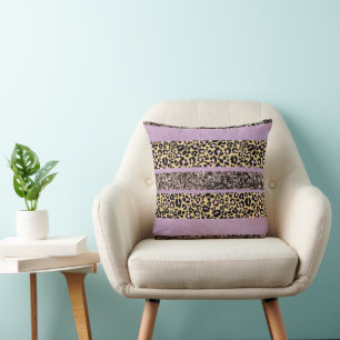 Luipaard Glitter Strepen Glam 1 Kussen