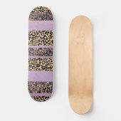 Luipaard Glitter Strepen Glam 1 Persoonlijk Skateboard (Voorkant)