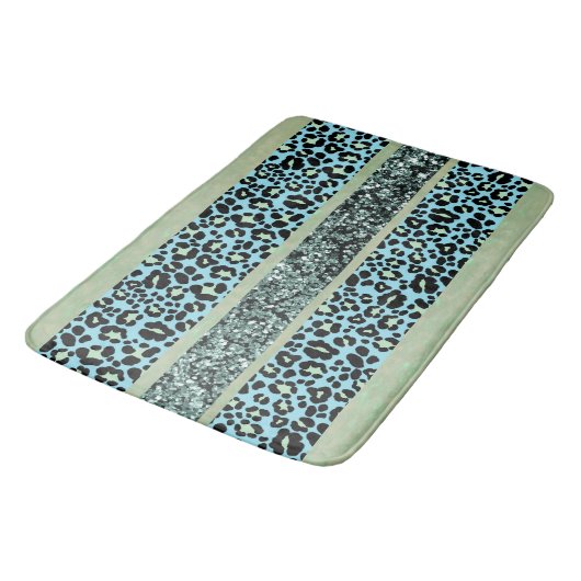 Luipaard Glitter Strepen Glam 2 Badmat (Gekanteld)