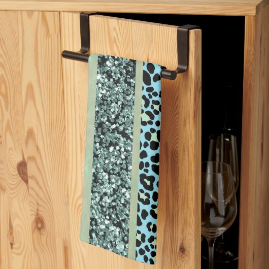 Luipaard Glitter Strepen Glam 2 Theedoek (Derde Gevouwen)