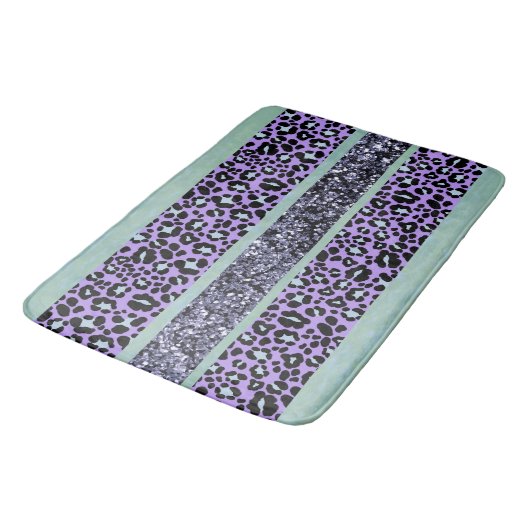 Luipaard Glitter Strepen Glam 3 Badmat (Gekanteld)