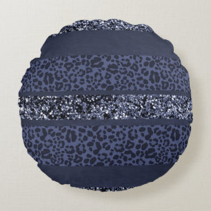 Luipaard Glitter Strepen Glam 5 Rond Kussen
