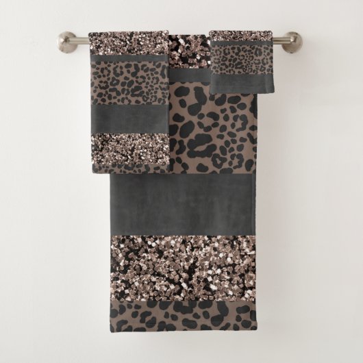 Luipaard Glitter Strepen Glam 6 Bad Handdoek (Insitu)