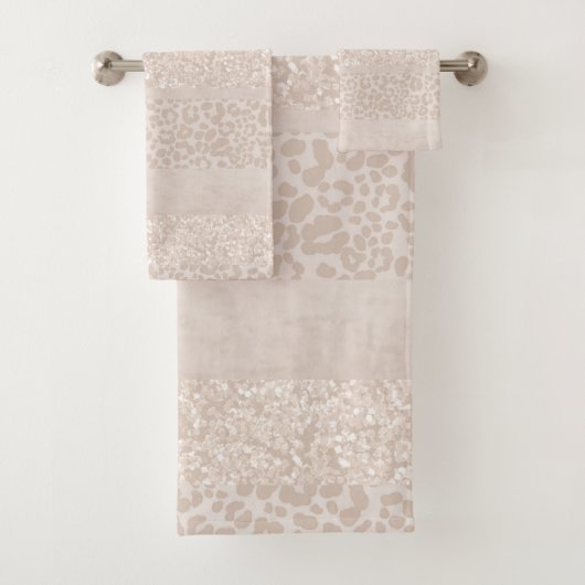 Luipaard Glitter Strepen Glam 8 Bad Handdoek (Insitu)
