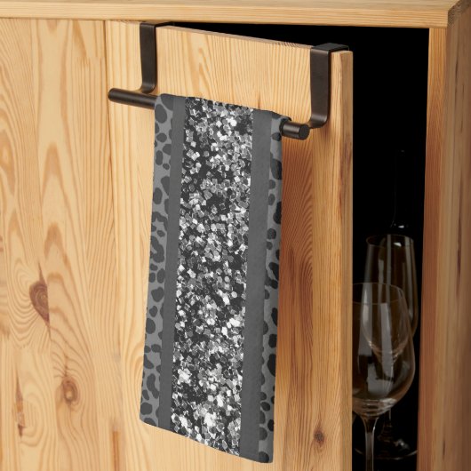 Luipaard Glitter Strepen Glamour 9 Theedoek (Derde Gevouwen)
