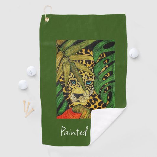 Luipaard Golf handdoek beschilderd wild (Insitu)