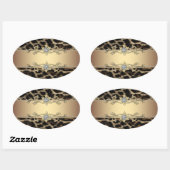Luipaard Goud Juweel Elegant Envelope Zegel (Vel)