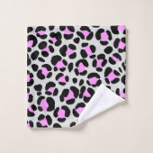 Luipaard Grijs Roze Zwart Bad Handdoek (Wasdoekje)
