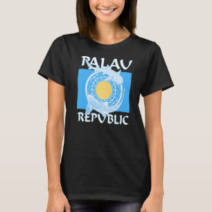 Luipaard haai witpuntrif haai op palauan vlag t-shirt