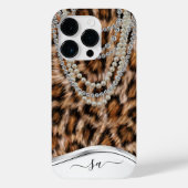 Luipaard Handgeschreven naam parel diamanten halsk Case-Mate iPhone Case (Achterkant)