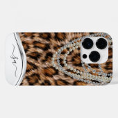 Luipaard Handgeschreven naam parel diamanten halsk Case-Mate iPhone Case (Achterkant (horizontaal))