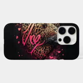 Luipaard Hart Liefde Graffiti Kunst iPhone 16 Pro Hoesje