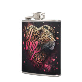 Luipaard Hart Liefde Graffiti Kunst Heupfles (Links)