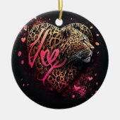 Luipaard Hart Liefde Graffiti Kunst                Keramisch Ornament (Voorkant)