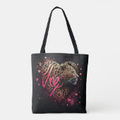 Luipaard Hart Liefde Graffiti Kunst Tote Bag (Achterkant)