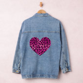 Luipaard hart print jas denim jacket (Hangar)