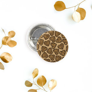 Luipaard harten Knop Ronde Button 3,2 Cm
